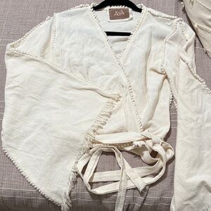AYA Cream Wrap Top
